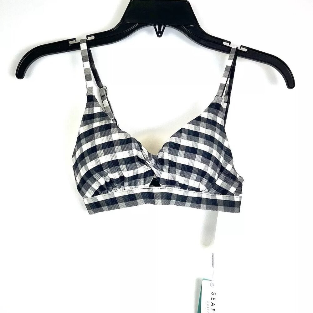 Seafolly Women’s Twist Front Black/White Bikini Top Size 4